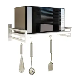 Ht-s07 Abcool Wall Mount Microwave Oven Shelf Rack White Carbon Steel Counter Count