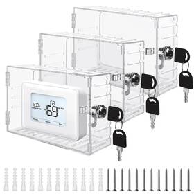 Abuff Abus-thermostat-3p-cr-240717 3 Pack Universal Thermostat Lock Box With Key Clear Large Cover W