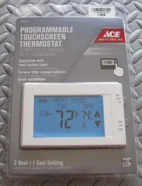 Atx9600ts-a04 Ace 082901194736 Programmable Thermostat Touch Screen Display White