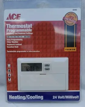 Ace 082901423553 Programmable Thermostat 7 Day Heating And Cooling 24v 42355