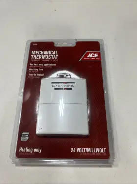 42350 Ace Mechanical White Thermostat Heating Only 24 Volt Furnace - New In Box