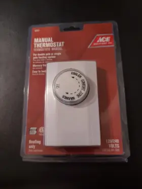 42727 Ace Manual Thermostat Heating Only For Double Or Single Pole 120/240v