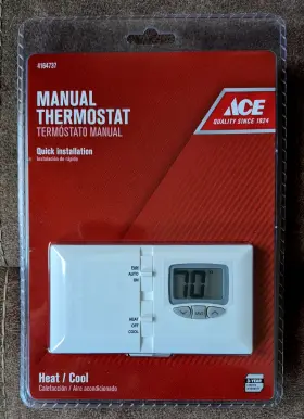 4164737 Ace Admh110 Non-programmable Manual Thermostat Digital White New