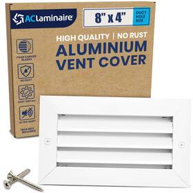 Aclaminaire 708925227429 8 Inch X 4 Duct Hole Decorative Air Return Vent Cover Aluminum Hvac Grill