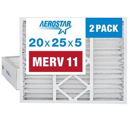 Aerostar 192212012275 20x25x5 Merv 11 - 2 Count Pleated Hvac Furnace And Air Conditioner