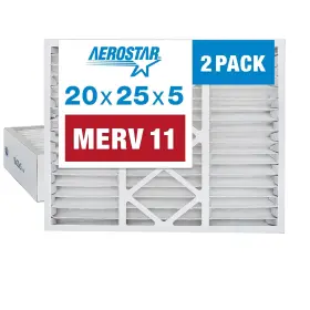 Aerostar 192212012275 20x25x5 Merv 11 - 2 Count Pleated Hvac Furnace And Air Conditioner