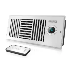 Ab-410-w Airbrick Smart 4 Inch X 10 Ac Vent Register Booster Fan With Remote Control And Thermosta