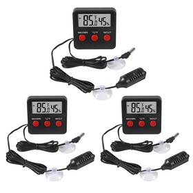 Aitiao 687117712981 3pcs Digital Reptile Thermometer And Humidity Gauge Remote Probes Ter