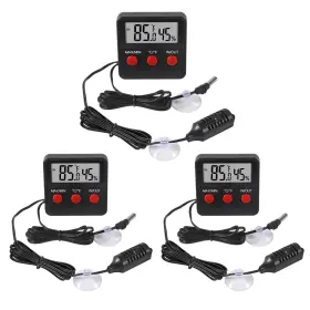 Aitiao 687117712981 3pcs Digital Reptile Thermometer And Humidity Gauge Remote Probes Ter