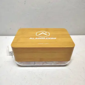 Eac-su21 Alarm.com Rare Bamboo Sunrise Clock / Wireless Charger