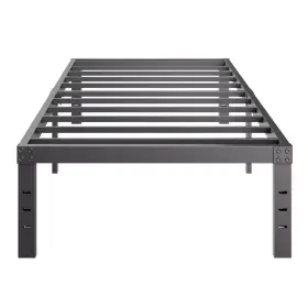 Aldrich 704090620055 Metal Twin Xl Bed Frame - 16 Inch Tall Black Basic Steel Slats Platfo