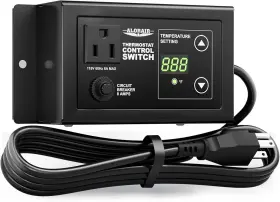 Tcs-10 Alorair Adjustable Thermostat Control With Socket And Overload Protector