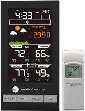 Ambient Weather Ws-2800 Ws-2801a Advanced Wireless Color Forecast Station With Temperatu