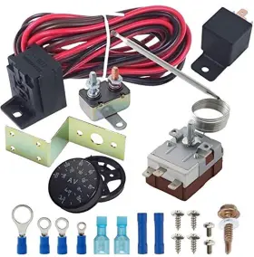 Av-1120 American Volt Adjustable Temperature Electric Radiator Fan Thermostat Sensor Switch Probe C