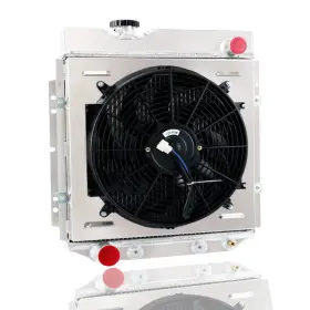 Aoarsxiar 758510927026 3 Row Core Aluminum Radiator Thermostat Shroud 1 X 14 Inch Fan Relay Compatible