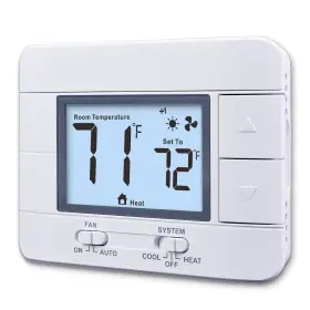 Aowel 711731901619 Non-programmable Thermostats For House Up To 2 Heat/ Cool With Room Tempe