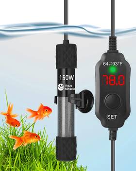 Aquamiracle Sc06a150 Aquarium Heater 150w Fish Tank For 15-30 Gal Tanks Led Di