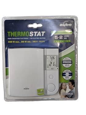 Aube Th104plus 240v 3500w Programmable Thermostat Electric Heat 5-2 Day