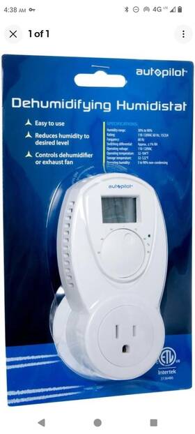 Autopilot 638104019286 Dehumidifying Humidistat 120v Apscd