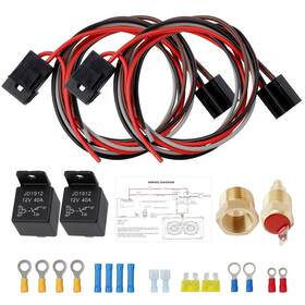 Auttence C602 12v 40amp Dual Electric Fan Relay Kit Radiator Cooling Wiring W