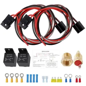 C602 Auttence 12v 40amp Dual Electric Fan Relay Kit Radiator Cooling Wiring W