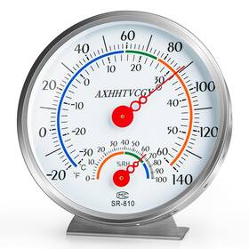 Axhhtvcgy Riv1025 Indoor Outdoor Thermometer Hygrometer Large Dial Waterproof Wall Mount - Acc