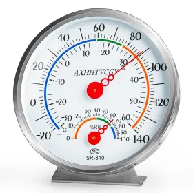 Riv1025 Axhhtvcgy Indoor Outdoor Thermometer Hygrometer Large Dial Waterproof Wall Mount - Acc