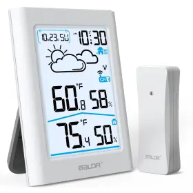 341wh-rh-yubin Baldr Indoor Outdoor Thermometer Wireless With Atomic Clock Battery Powered