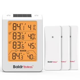 Baldrtherm B0598t4h4-orange Wireless Three Channel Thermometer Hygrometer Large Display Tempe