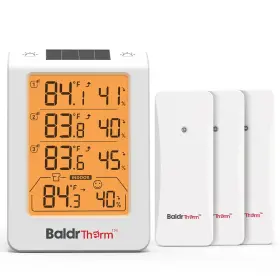 B0598t4h4-orange Baldrtherm Wireless Three Channel Thermometer Hygrometer Large Display Tempe