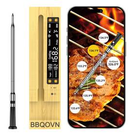 Bbqovn Bbq6 Sub-1g Wifi Wireless Meat Thermometer Unlimited Range With Digital Smart Base