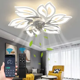 Bkt-cf04-w Besketie 25.6 Inch Bladeless Ceiling Fan With Lights Remote Control Modern Low Profile Ce