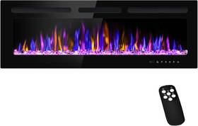 Betelnut 750743718099 50 Inch Electric Fireplace Wall Mounted And Recessed With Remote Control