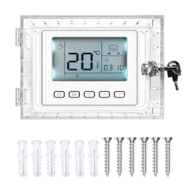 Hgr0067 Bigking Universal Thermostat Lock Box With Key Clear Large Guard For Wall