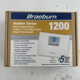 Braeburn 833732000402 Builder Series 1200 Non Programmable Thermostat