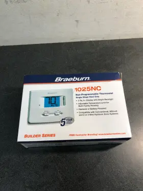 Bra1025nc Braeburn Heating Thermostat With 2 Inch Backlit Display - Non-programmable