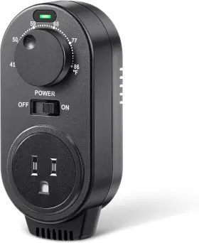 Branded01 313034878881 Adjustable Thermostat Plug In Heating And Cooling Controlled Outlet