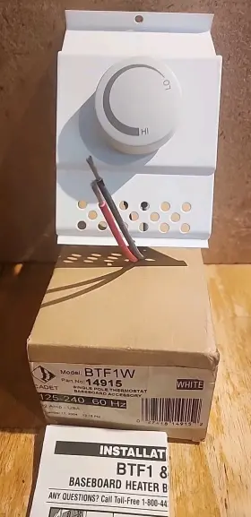 Btf1w Cadet 14915 New Single Pole Baseboard Thermostat White 22a 125-240v 60hz