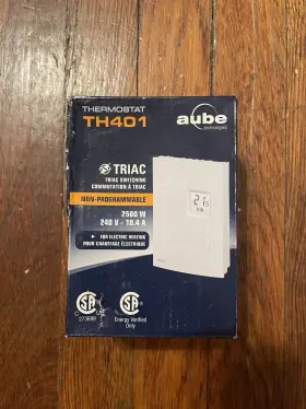 72838 Cadet Aube Technologies Heating And Cooling Push Buttons Non-programmable Thermostat