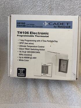 Cadet Cdth106 Honeywell Th106 Electric Heating 7-day Programmable Home Thermostat White
