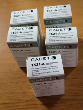 T521a Cadet Wall Mount Thermostat Single Pole Almond 120 240v New Lot Of 5