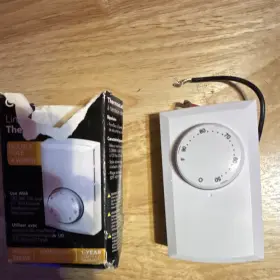 Ts22w Cadet Line Voltage Double Pole Wall Dial Thermostat White