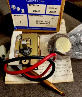 Usa1t Carolina Production Enterprises Nos - Cpe Single Pole Thermostat No. With Instructions In Factory Box