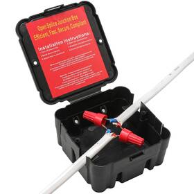 Cichkely 762221843483 Black Open Splice Junction Box 1 Pack Splices Repair