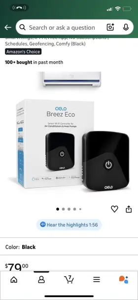 Hu-xi-201 Cielo Breez Eco Smart Ac Controller For Mini Split Window Portable Ac... Fast Ship