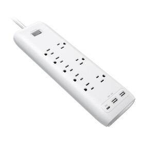 Clear Power Cp30002 8-outlet 2160j Home And Office Surge Protector Strip With 2-port