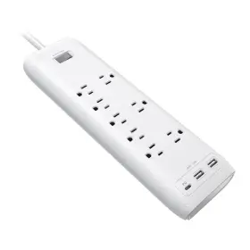 Cp30002 Clear Power 8-outlet 2160j Home And Office Surge Protector Strip With 2-port