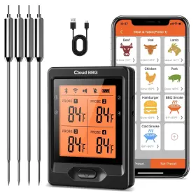 Fs66n Cloud Bbq 500ft Digital Meat Thermometer Wireless With Multy Probes Bluetooth Kitchen T