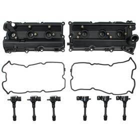 Cns Cnvg-d1293g Left And Right Engine Valve Cover With Gasket Ignition Coil Set Compatible W