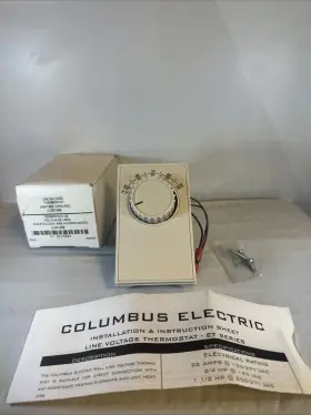 158b Columbus Electric Line Voltage Thermostat Heating/cooling 1 2e